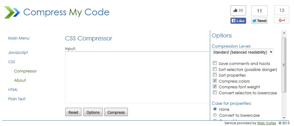 CompressMyCode - Minifier-Minify-HTML-CSS-JS