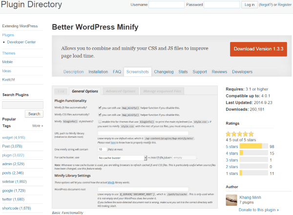 Better WordPress Minify - PlugIn