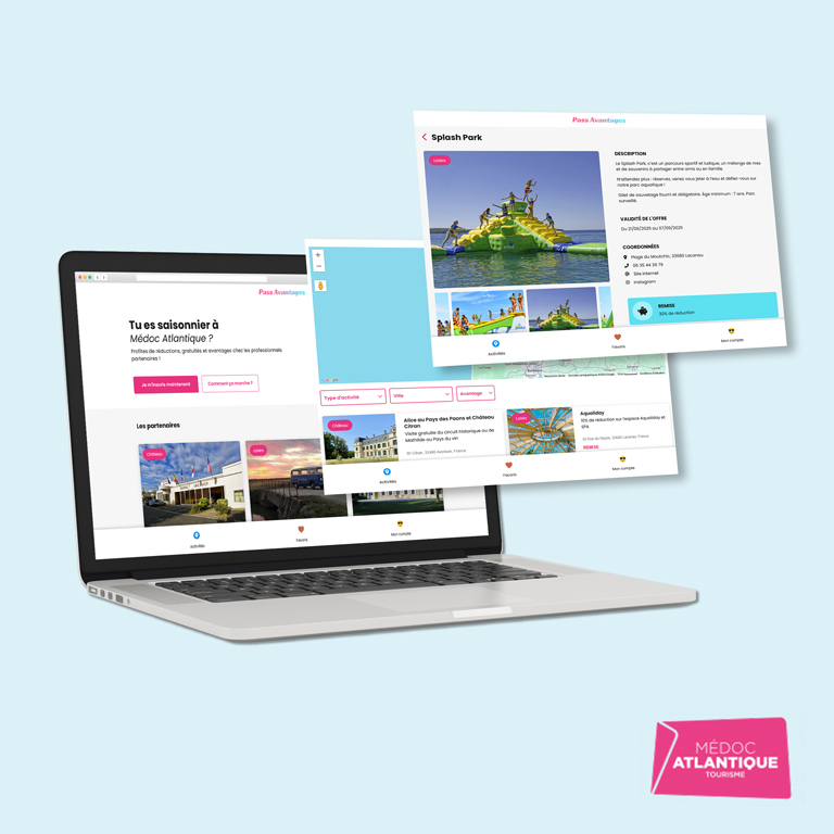 Pass Avantages saisonniers Médoc-Atlantique : Réalisation du site internet sur-mesure WordPress