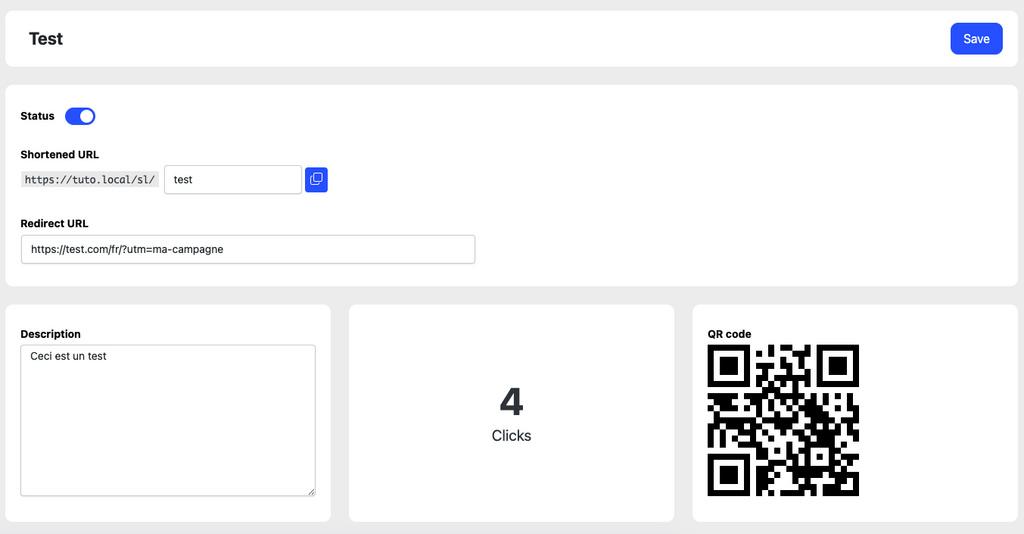 WPMasterToolKit intègre un raccourcisseur de lien embarqué et générateur de QR Code