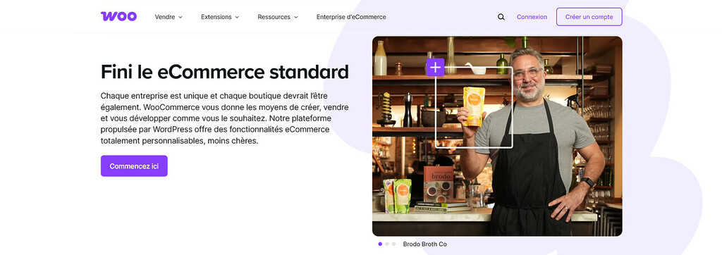 Le site internet de WooCommerce mets en avant la personnalisation et le prix