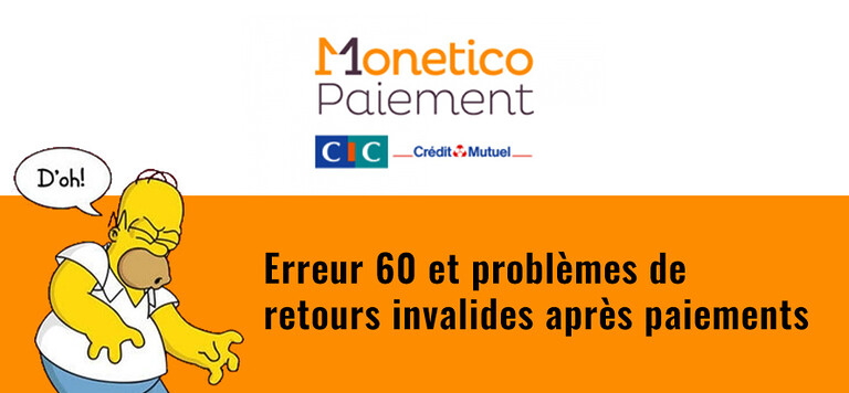 Monetico et erreur 60 : comment résoudre le problème de retour après paiement