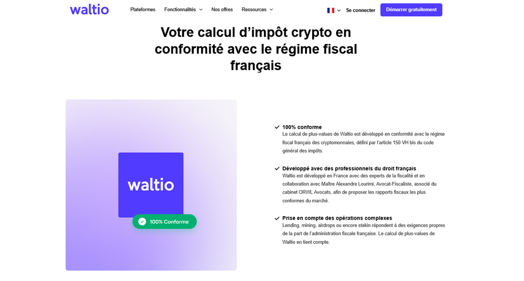 Waltio vous aide à calculer l'impôt crypto conformément à la fiscalité française