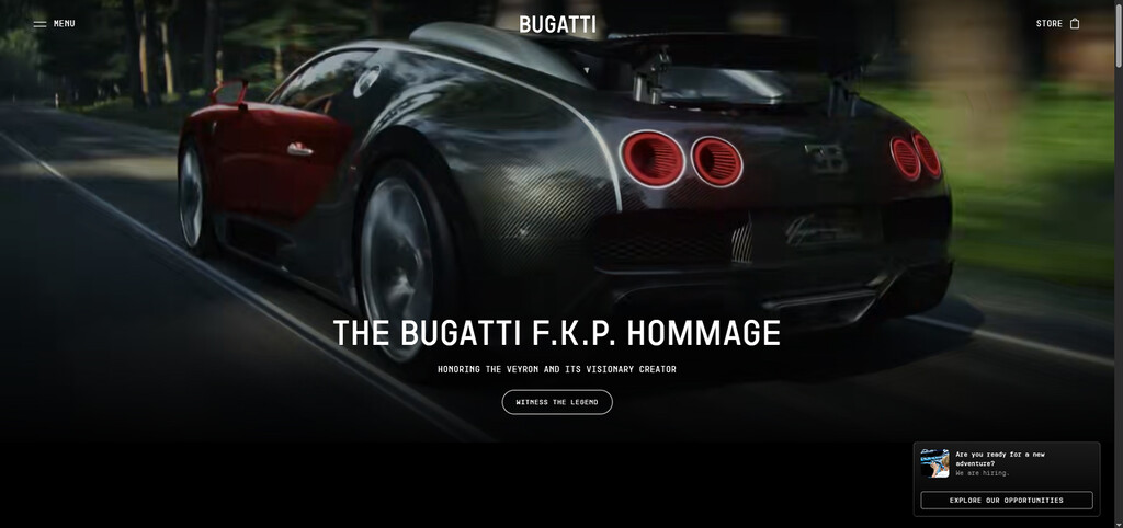 Site internet de Bugatti