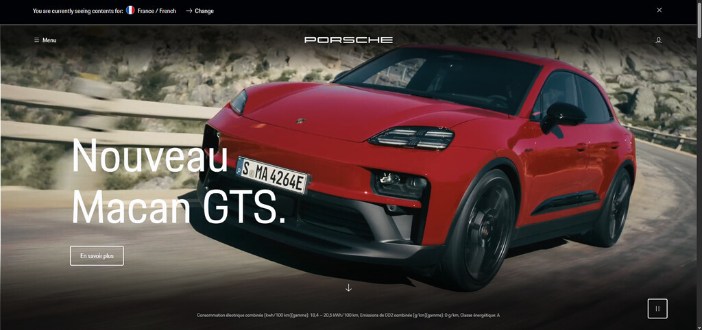 Site internet de Porsche
