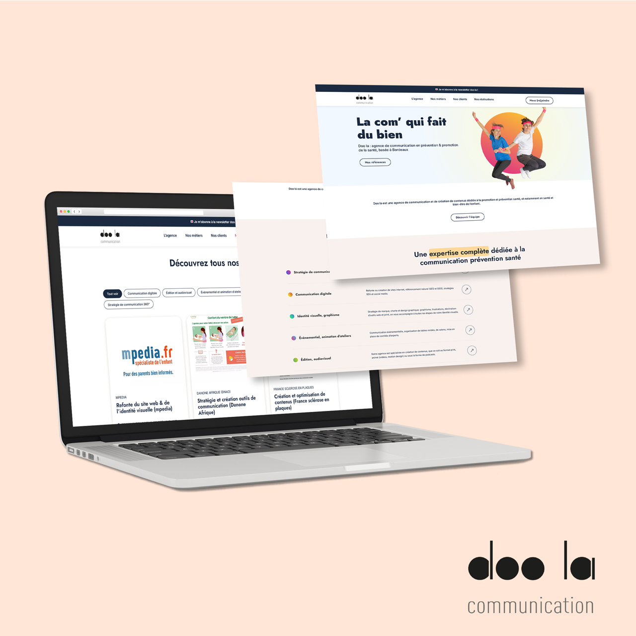 Agence de communication doo la Bordeaux : réalisation du site internet sur-mesure WordPress
