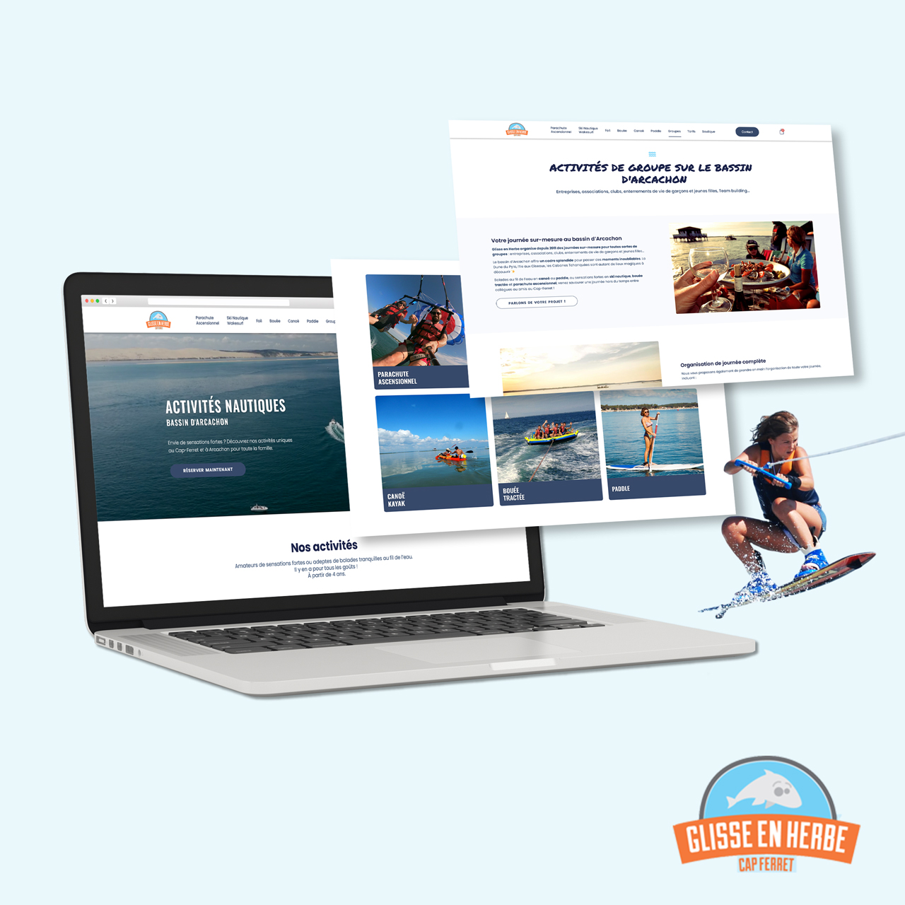Création site web WordPress Glisse en Herbe au Cap-Ferret